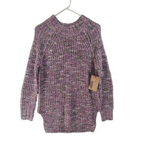 Ruff Hewn NWT  Knit Sweater Crew Neck Purple Women's  Size L Classic Fall Winter